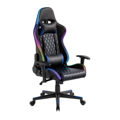 Lumivida Gaming Chair with Headrest, Lumbar Support & RGB Lights CH06-30 Black