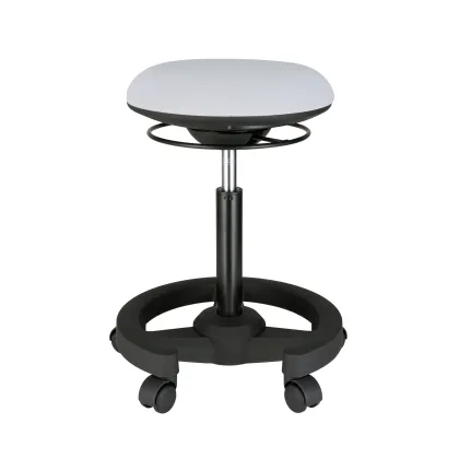 Lumivida Office Stool Ergonomic with Height Adjustable Fabric Upholstered Seat CH04-23 Black