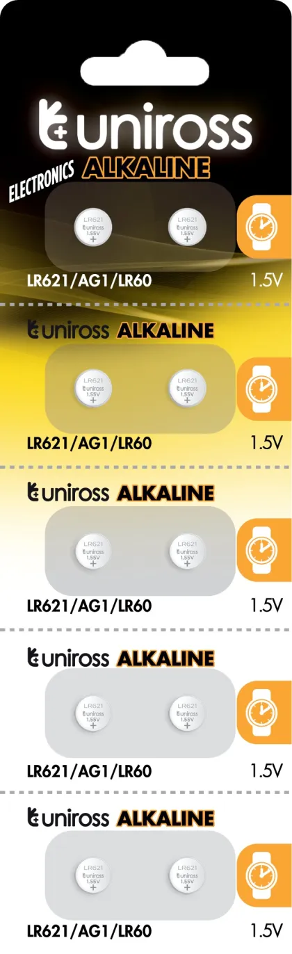 Uniross Alkaline-Coin LR621 AG1 LR60 Battery (10pack)