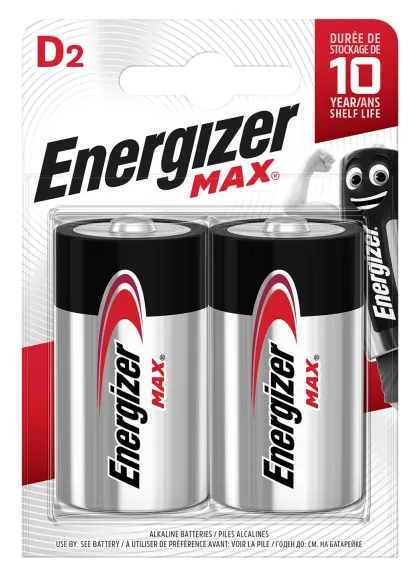 Energizer Batteries Alkaline D (2pcs) Alkaline MAX