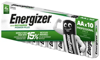 Energizer Batteries Rechargeable AA 2000 mAh (10pcs) Power Plus
