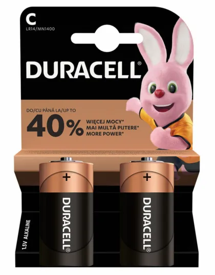 Duracell Alkaline Basic C Batteries (2pcs)