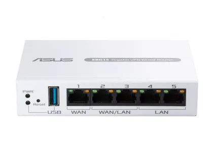 ASUS Router Wired 5-Ports Gigabit VPN Load Balancing Up to 3x WAN VLAN Firewall AiProtection Pro EBG15