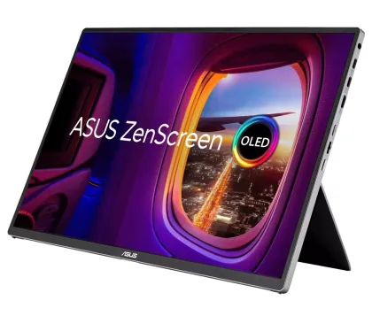 ASUS Monitor Portable ZenScreen 16" WUXGA OLED 1ms Power Pass-Through Auto-Rotate HDMI Dual USB-C Power MQ16FC