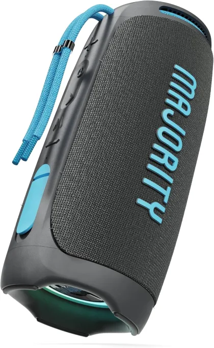 Majority MOVE 3 Rugged IPX67 Water Resistant 40W TWS RGB Bluetooth Speaker with LED Light Effects & 30H Long Lasting Battery Life
