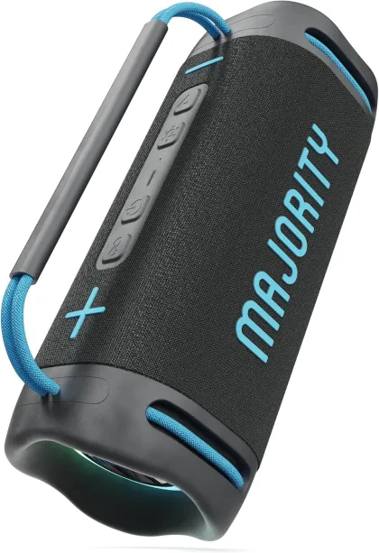 Majority MOVE 4 Rugged IPX67 Water Resistant 70W TWS RGB Bluetooth Speaker with LED Light Effects & 30H Long Lasting Battery Life