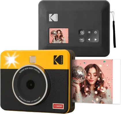 Kodak Instant Camera & Printer RETRO Mini Shot 3 Yellow 3x3 (8 sheets)