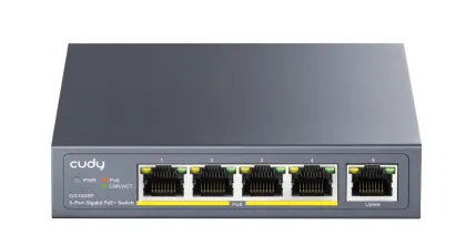 Cudy Switch PoE Gigabit 4PoE + 1GbE Uplink 60W GS1005P