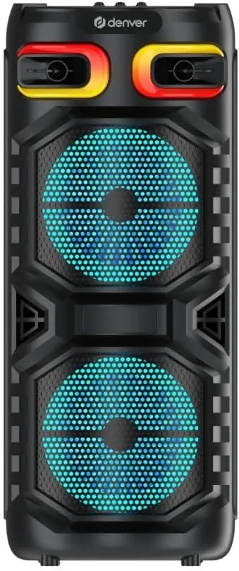 Denver Audio Karaoke Speaker 2 x 8" woofers BT USB & MicroSD TWS 2400mAh  BPS-355