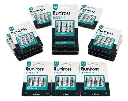 Uniross Alkaline AA Power Plus Batteries 4 Pcs (Bundle of 15 packs)