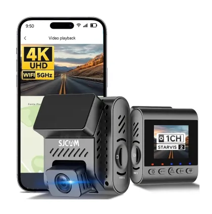 SJCAM M60S 4K Dash Cam, Equipped with STARVIS 2 HDR Night Vision Dashcam Front Camera Built-in WiFi G-Sensor 24/7 Recording Parking Mode 1CH