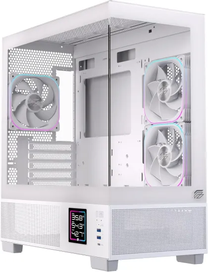 Einarex PC Case mATX SM501D RGB 3x Pre-Installed Fans , Display, White