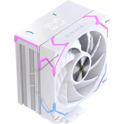 Einarex Gaming Cooling CPU, 4 Copper Heat Pipes, Integrated Display GLIDE G100 White