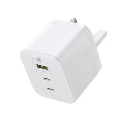 Baseus Charger Wall 65W USB-Cx2/USB-A UK+100W USB-C Cable PALM White