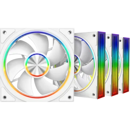 Armaggeddon Gaming Cooling Fan Set 4pcs ARGB KIT 8000 PWM 120-V ARGB White Forward
