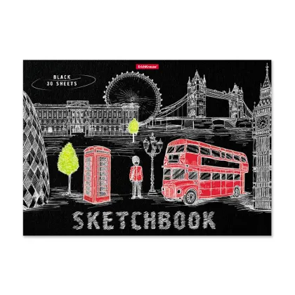 ERICHKRAUSE A4  SKETCHBOOK GREAT BRITAIN 30 BLACK SHEETS 120GSM  49851