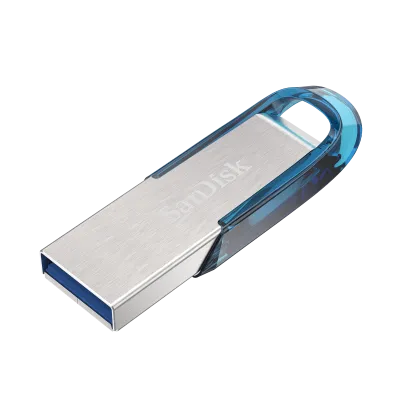 SANDISK Ultra Flair  USB 3.0 64GB - NEW Tropical Blue Color