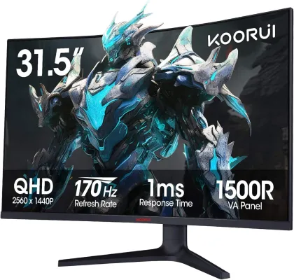 KOORUI GAMING CURVED (1500R)  MONITOR 32"  QHD 170Hz 1MS ULTRAWIDE HDMI/DP  3YW 1000:1 CONTRAST  G3221SC