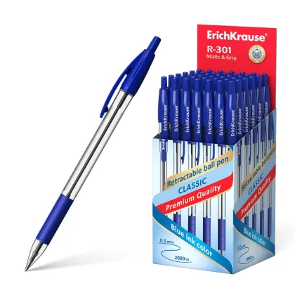 ERICHKRAUSE RETRACTABLE BALLPOINT PEN R-301 MATIC&amp;GRIP CLASSIC 1.0 BLUE 46758