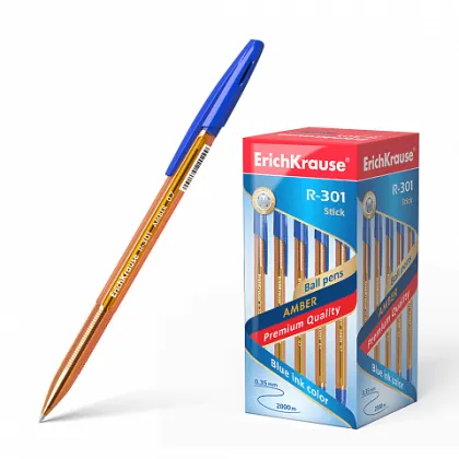 ERICHKRAUSE BALLPOINT PEN R-301 AMBER STICK BLUE 31058
