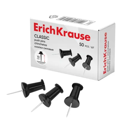 ERICHKRAUSE EXECUTIVE PUSH PINS BLACK (50pcs) 62053
