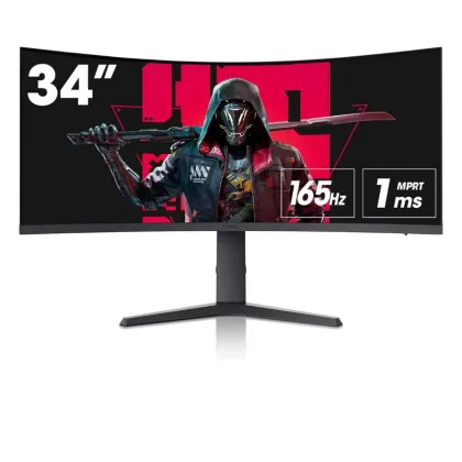 KOORUI GAMING CURVED MONITOR 34"  WQHD 165Hz 1MS ULTRAWIDE HDMI/DP  3YW CONTRAST 3000:1  34E6UC