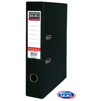 SKAG PREMIUM BOX FILE F/SC PVC 8CM WIDE BLACK 8/34