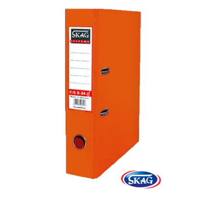 SKAG PREMIUM BOX FILE F/SC PVC 8CM WIDE ORANGE 8/34