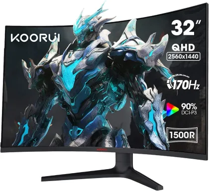 KOORUI GAMING CURVED 2K MONITOR 32"  QHD 170Hz ULTRAWIDE/THIN  HDMI/DP  3YW 32E6QC