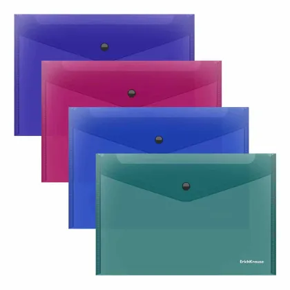 ERICHKRAUSE  ENVELOPE/BAG B5 W/BUTTON FIZZY VIVID ASSORTED COLOURS 59143