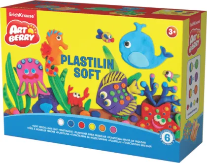 ERICHKRAUSE ARTBERRY MODELLING CLAY PLAY IN CLAY 6 COLORS 50gr WITH MOULDS 33306