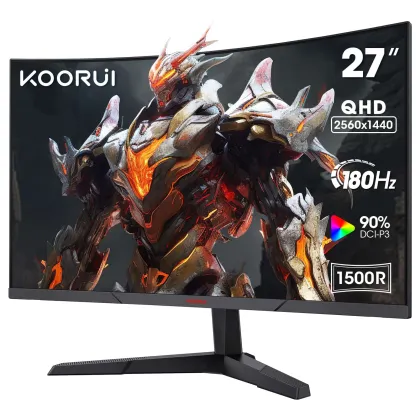 KOORUI GAMING CURVED (1500R)  MONITOR 27"  QHD VA 180Hz 1MS HDMIX 2 &amp; DP  1.4  3YW  27E6QCA