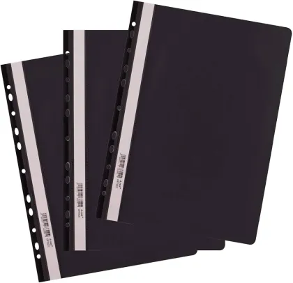 PVC FILE A4 WITH HOLES 20 POCKETS BLACK W-206B