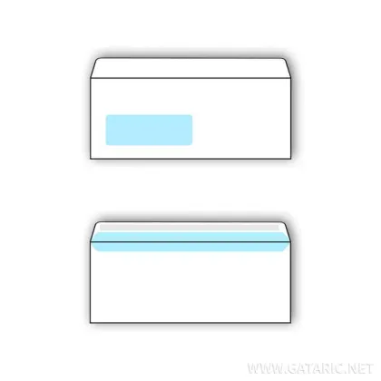 TTO WHITE ENVELOPES 110 X 230  1000PCS WITH WINDOW 400284