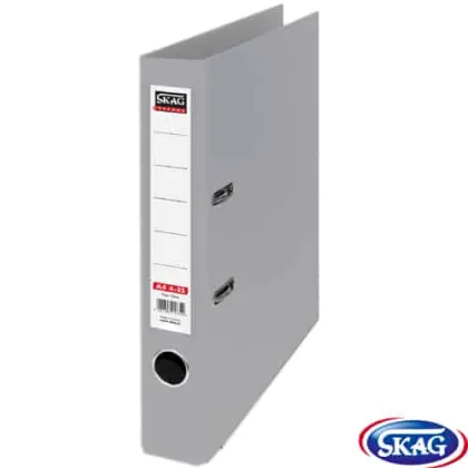 SKAG PREMIUM BOX FILE A4 PVC 4CM NARROW GREY 4/32