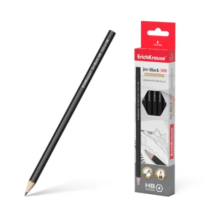ERICHKRAUSE GRAPHITE HEXAGONAL PENCIL JET BLACK 100 HB (EACH) 45604/45478