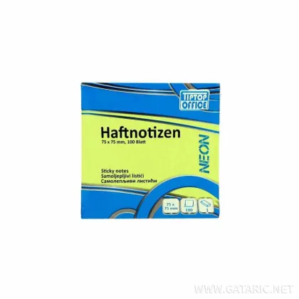 TTO STICK NOTES 75X75MM 100SHEETS  405018 NEON GREEN