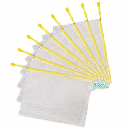 BAG WITH ZIP A4 YELLOW ZIP-A4-Y