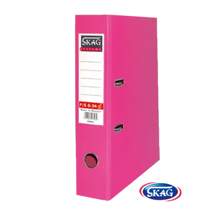 SKAG PREMIUM BOX FILE F/SC PVC 8CM WIDE PINK 8/34