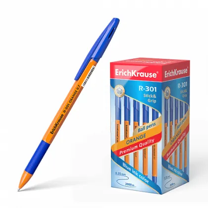 ERICHKRAUSE BALLPOINT PEN R-301 ORANGE STICK&amp;GRIP 0.7 BLUE 39531