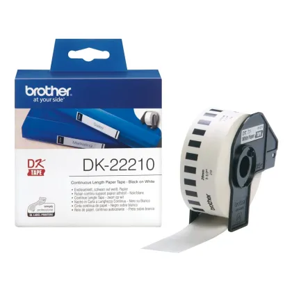 BROTHER ORIGINAL CONTINUOUS PAPER LABEL ROLL WHITE 29MM