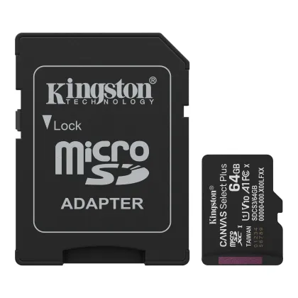 KINGSTON MicroSDXC Canvas Select Plus 64GB Memory Card + Adapter SDCS3/64GB