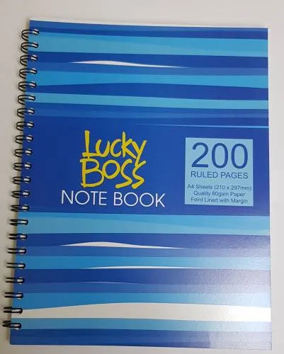LUCKY BOSS SPIRAL NOTE BOOK A4 200 PAGES LB004