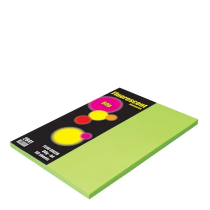 A4 80gr Fluo Green 50sh. 