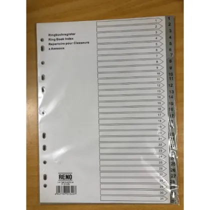 RENO DIVIDER PVC  INDEX 1-31 F-31HN R