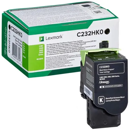 LEXMARK C232HK0 ORIGINAL TONER HIGH CAPACITY BLACK 3000 PAGES