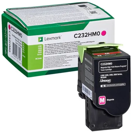 LEXMARK C232HM0 ORIGINAL TONER HIGH CAPACITY MAGENTA 2300 PAGES