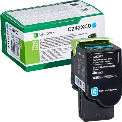 LEXMARK C242XC0 ORIGINAL H/Y TONER CYAN 3500 Page yield