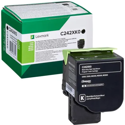 LEXMARK C242XK0 ORIGINAL H/Y TONER BLACK 6000 Page yield