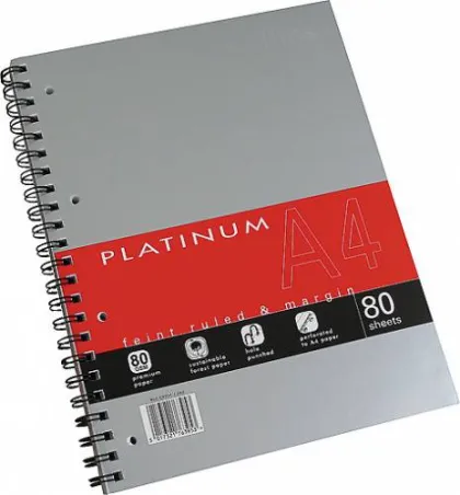PLATINUM COLLINS A4 SPIRAL BOOK 80SHEETS CPFM-4-80